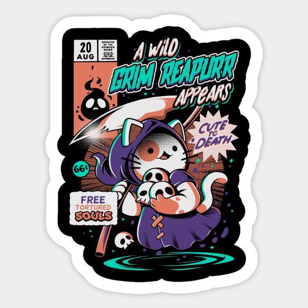 Grim Reapurr Sticker by Ilustrata